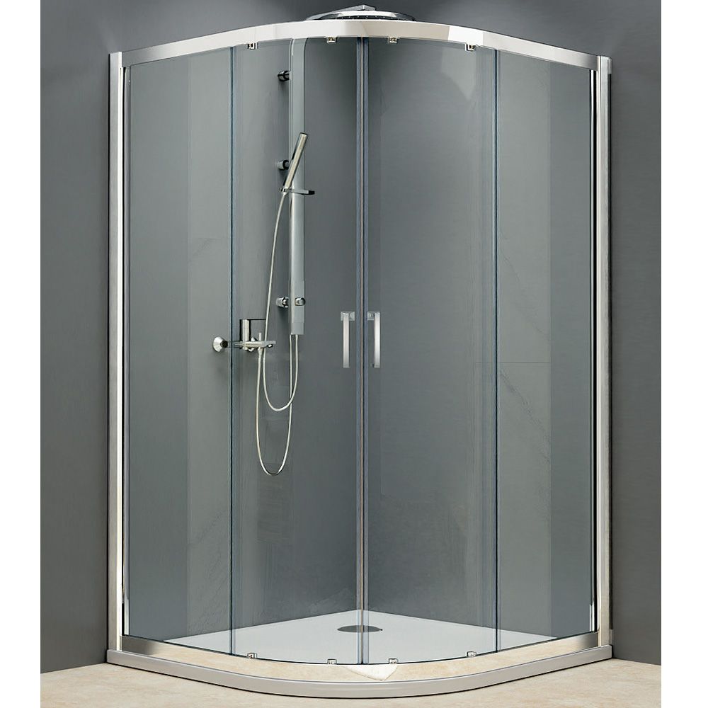 Oval Köşe Kayar Kapılı Duş Kabini – Temperli Cam 06